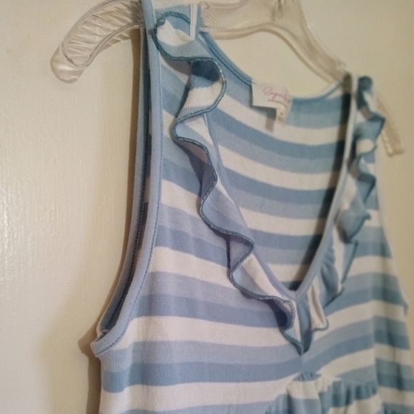 Sugar Fox ruffle vneck sleeveless terry babydoll top - Picture 3 of 8